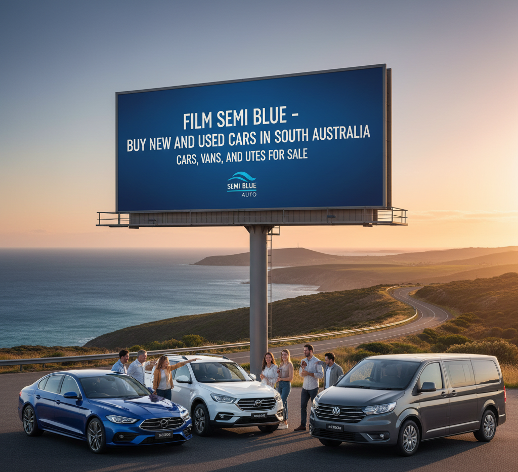 generate the image for this title and mention the title text on the image: film se mi blue buy new and used cars in south australia cars vans and utes for sale