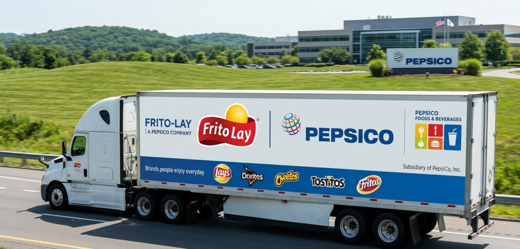 Frito-Lay ownership by PepsiCo covering merger history, shareholder structure, billion-dollar snack brands, and 2025 division rebrand.
