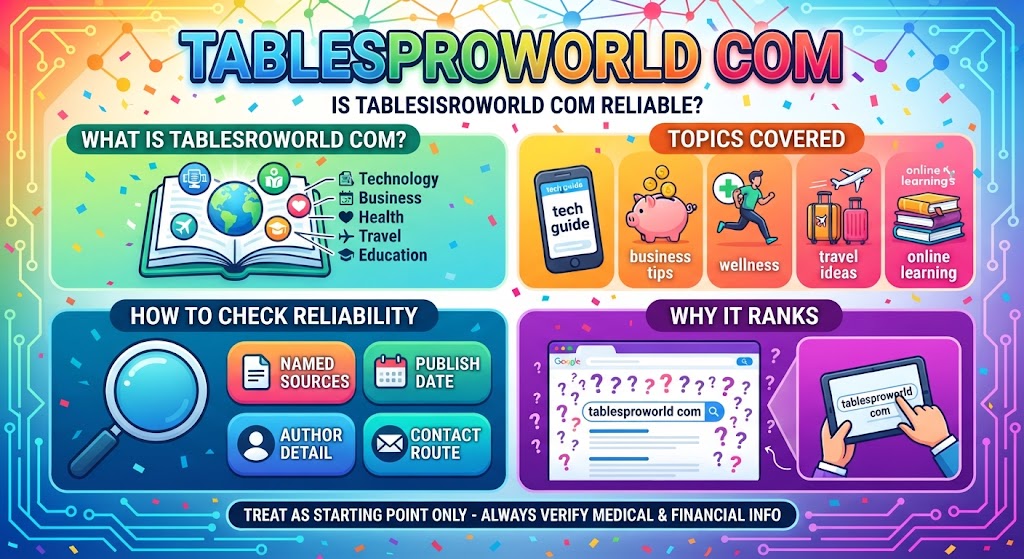 Tablesproworld.com reliability checklist for evaluating blog content.